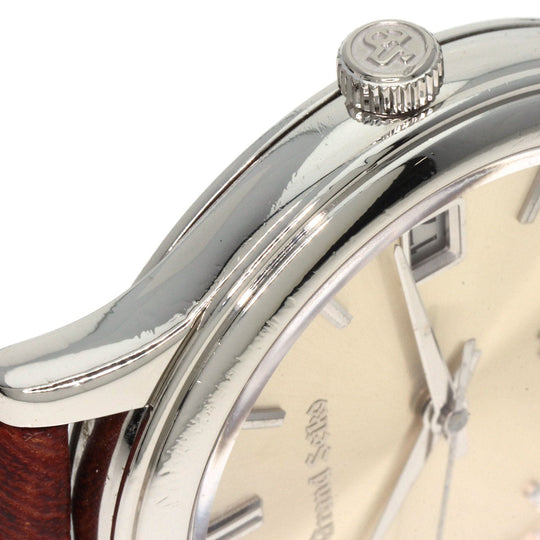 SEIKO Watches Quartz SBGS005 9587-7000 PT950 , leather Silver Grand Seiko Silver dial mens Used Authentic