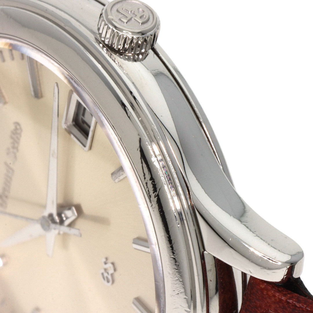 SEIKO Watches Quartz SBGS005 9587-7000 PT950 , leather Silver Grand Seiko Silver dial mens Used Authentic