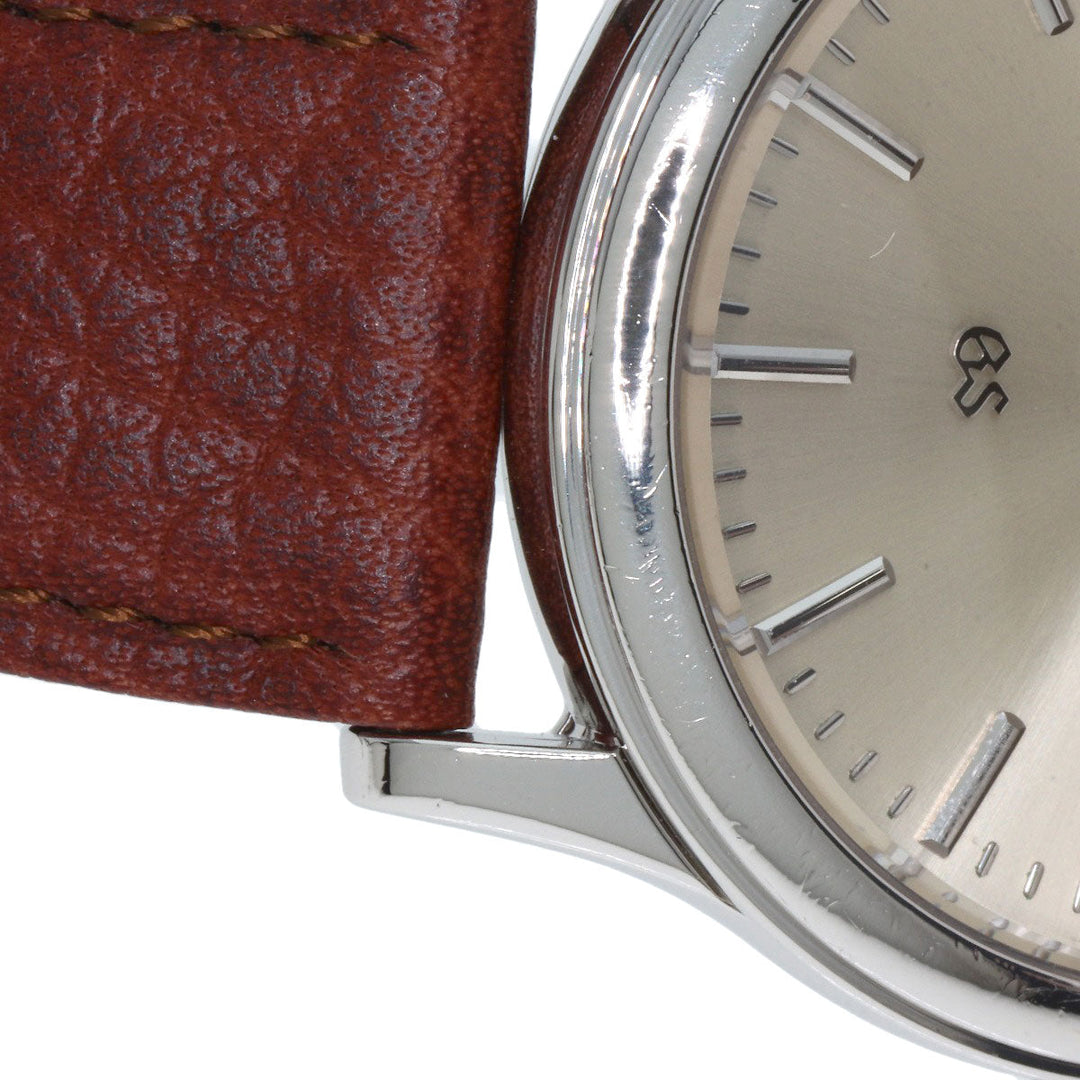 SEIKO Watches Quartz SBGS005 9587-7000 PT950 , leather Silver Grand Seiko Silver dial mens Used Authentic