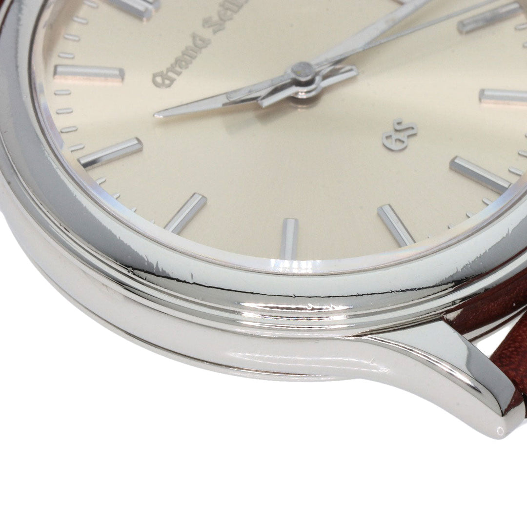 SEIKO Watches Quartz SBGS005 9587-7000 PT950 , leather Silver Grand Seiko Silver dial mens Used Authentic