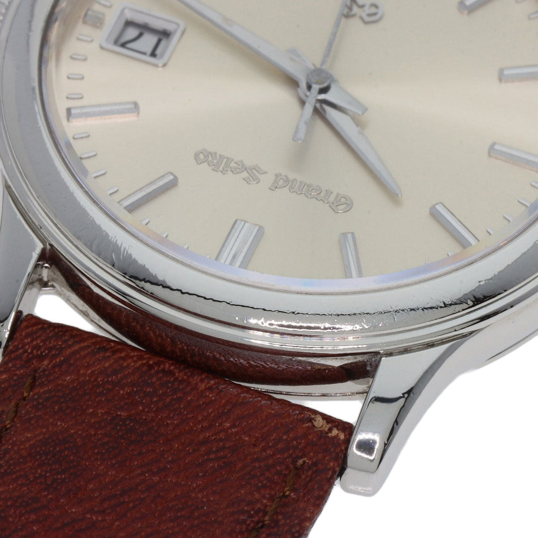 SEIKO Watches Quartz SBGS005 9587-7000 PT950 , leather Silver Grand Seiko Silver dial mens Used Authentic