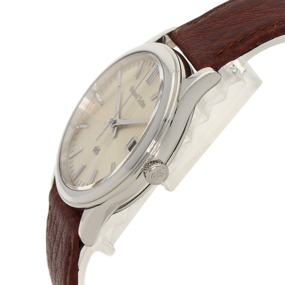 SEIKO Watches Quartz SBGS005 9587-7000 PT950 , leather Silver Grand Seiko Silver dial mens Used Authentic