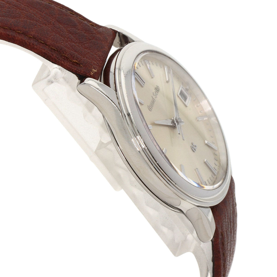 SEIKO Watches Quartz SBGS005 9587-7000 PT950 , leather Silver Grand Seiko Silver dial mens Used Authentic