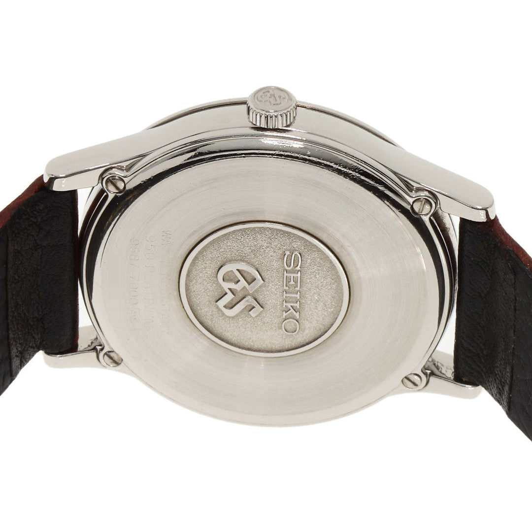 SEIKO Watches Quartz SBGS005 9587-7000 PT950 , leather Silver Grand Seiko Silver dial mens Used Authentic