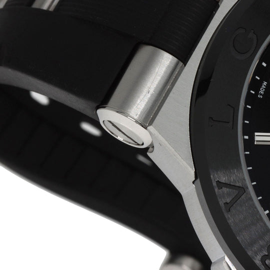 BVLGARI Watches Mechanical Automatic DG42SC Stainless Steel, Rubber, Ceramic Silver Diagono Date Ceramic black dial mens Used Authentic