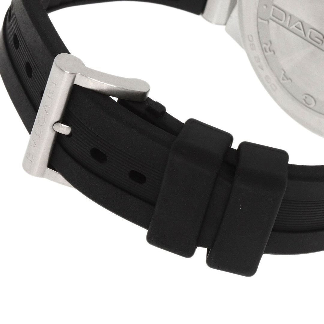 BVLGARI Watches Mechanical Automatic DG42SC Stainless Steel, Rubber, Ceramic Silver Diagono Date Ceramic black dial mens Used Authentic