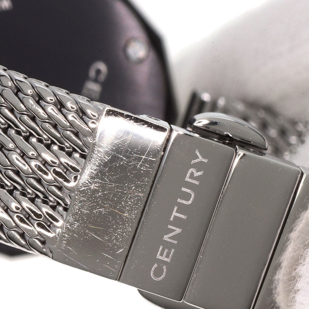 CENTURY Watches Quartz Stainless Steel , Stainless Steel Silver Time Gem 1P Diamond Blue shell dial Women Used Authentic