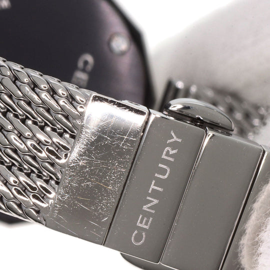 CENTURY Watches Quartz Stainless Steel , Stainless Steel Silver Time Gem 1P Diamond Blue shell dial Women Used Authentic