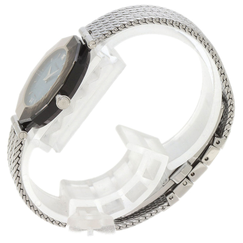 CENTURY Watches Quartz Stainless Steel , Stainless Steel Silver Time Gem 1P Diamond Blue shell dial Women Used Authentic