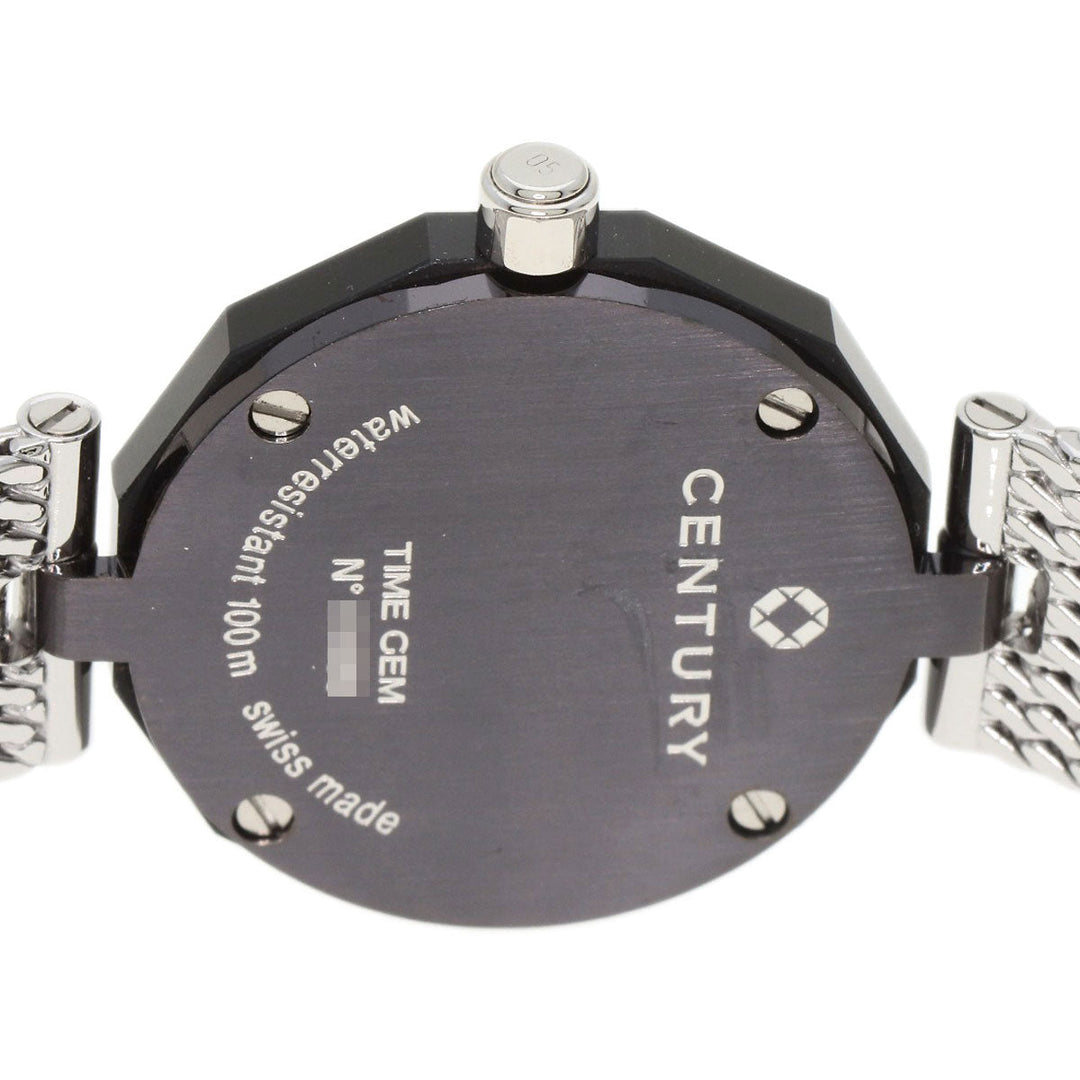 CENTURY Watches Quartz Stainless Steel , Stainless Steel Silver Time Gem 1P Diamond Blue shell dial Women Used Authentic