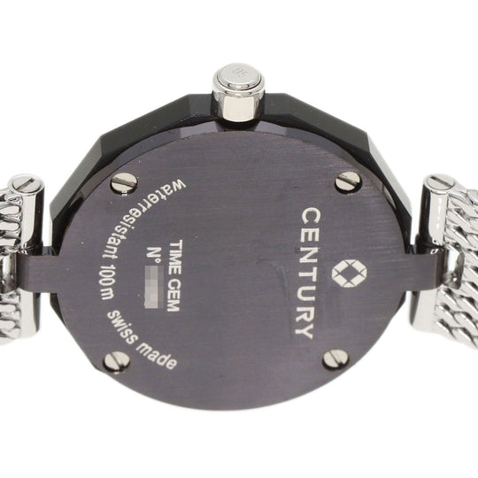 CENTURY Watches Quartz Stainless Steel , Stainless Steel Silver Time Gem 1P Diamond Blue shell dial Women Used Authentic