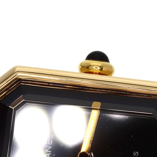 CHANEL Watches Quartz H0090 K18YG, leather gold Premiere black dial Women Used Authentic