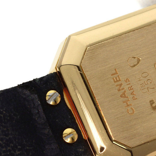 CHANEL Watches Quartz H0090 K18YG, leather gold Premiere black dial Women Used Authentic