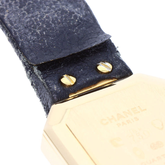 CHANEL Watches Quartz H0090 K18YG, leather gold Premiere black dial Women Used Authentic