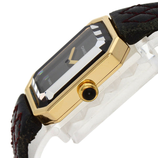 CHANEL Watches Quartz H0090 K18YG, leather gold Premiere black dial Women Used Authentic