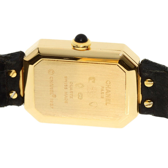 CHANEL Watches Quartz H0090 K18YG, leather gold Premiere black dial Women Used Authentic