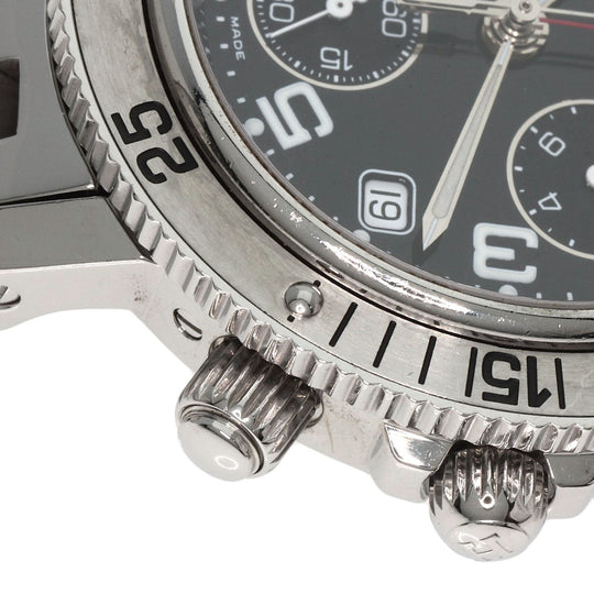 HERMES Watches Quartz CL2.910 Stainless Steel , Stainless Steel Silver Clipper Diver Chronograph black dial mens Used Authentic
