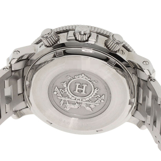 HERMES Watches Quartz CL2.910 Stainless Steel , Stainless Steel Silver Clipper Diver Chronograph black dial mens Used Authentic