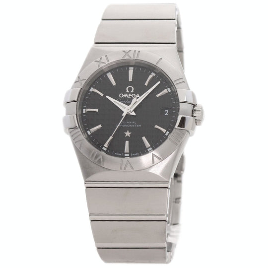 OMEGA Watches Mechanical Automatic 123.10.35.20.01.002 Stainless Steel , Stainless Steel Silver Constellation Co-Axial 1.4" black dial Women Used Authentic