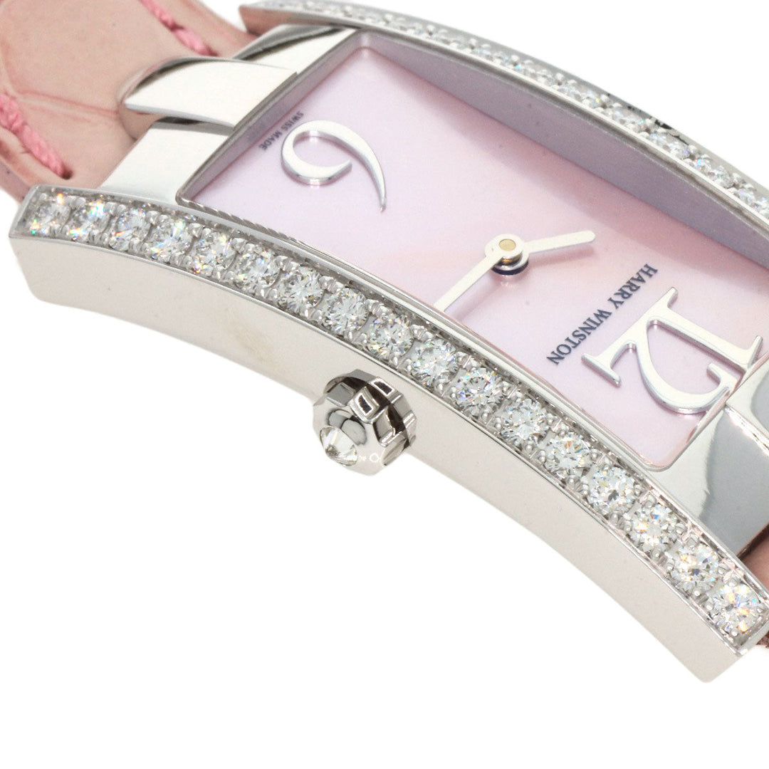 HARRY WINSTON Watches Quartz 330LQW K18WG, leather Silver Avenue C Pink shell dial Women Used Authentic