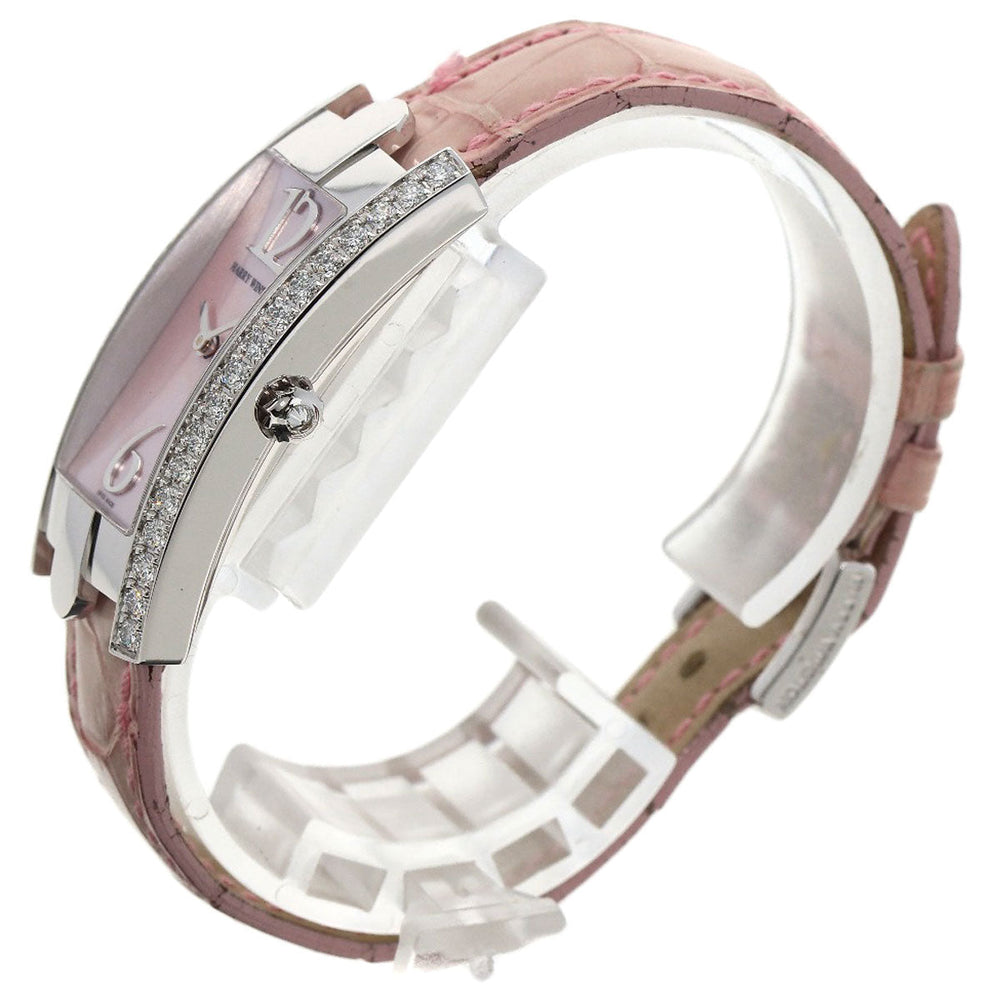 HARRY WINSTON Watches Quartz 330LQW K18WG, leather Silver Avenue C Pink shell dial Women Used Authentic