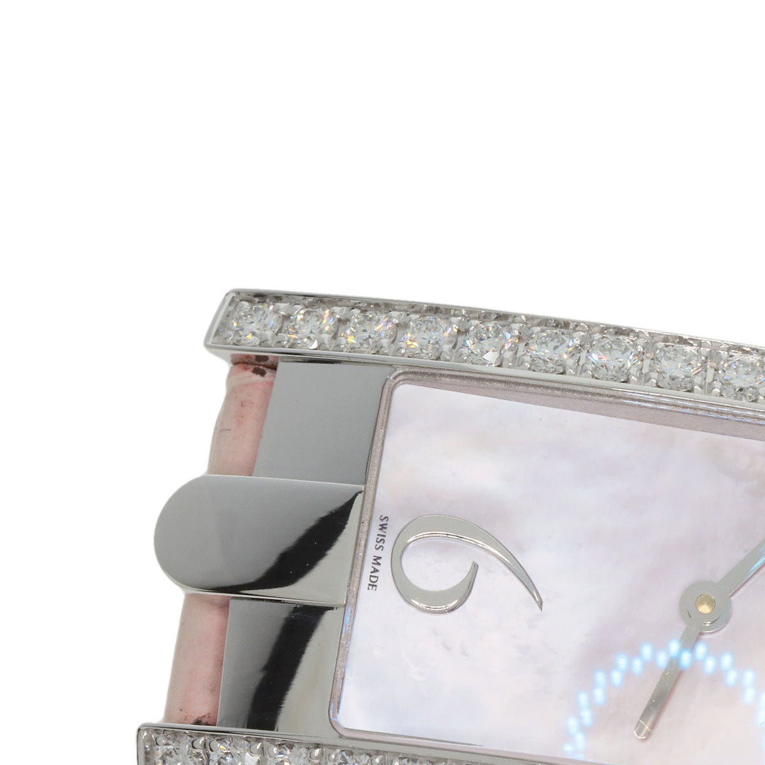 HARRY WINSTON Watches Quartz 330LQW K18WG, leather Silver Avenue C Pink shell dial Women Used Authentic