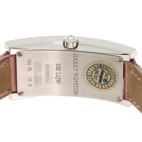 HARRY WINSTON Watches Quartz 330LQW K18WG, leather Silver Avenue C Pink shell dial Women Used Authentic