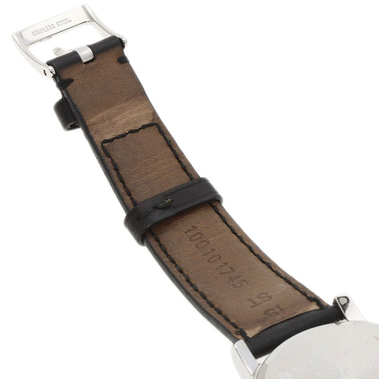 BVLGARI Watches Quartz ST35 Stainless Steel, Leather Silver Solo tempo black dial mens Used Authentic