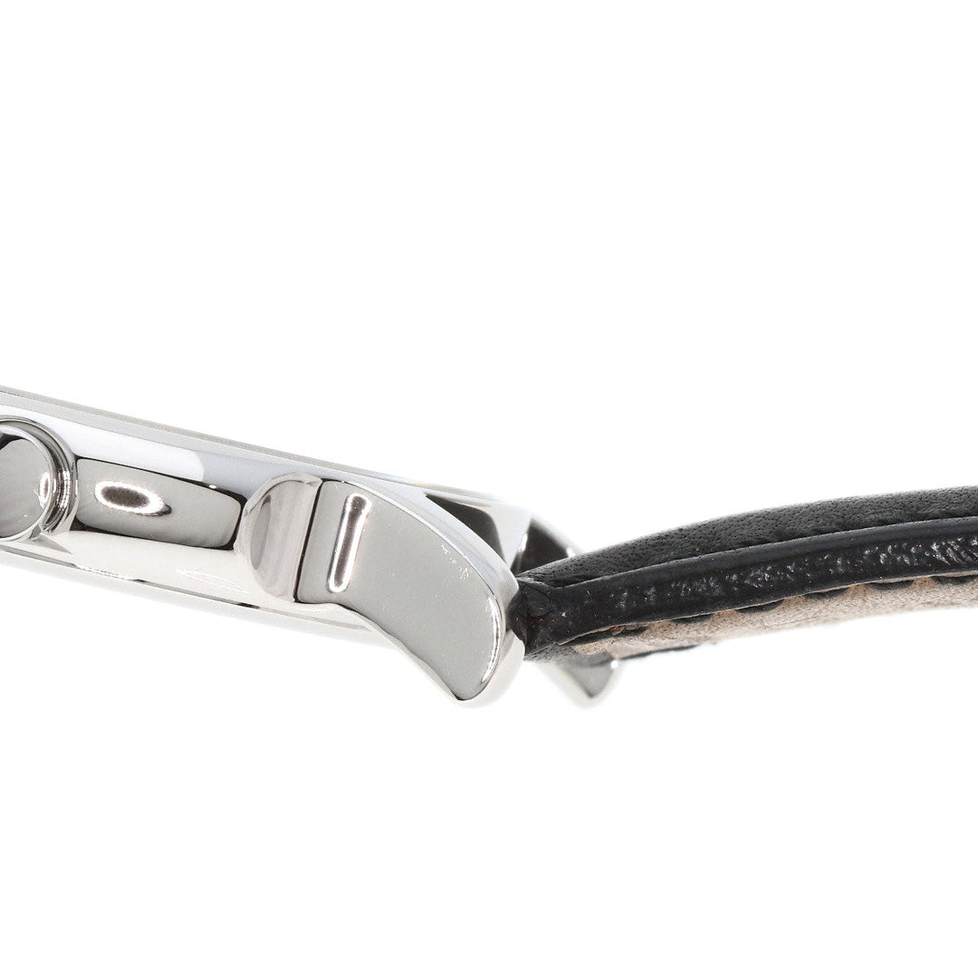 BVLGARI Watches Quartz ST35 Stainless Steel, Leather Silver Solo tempo black dial mens Used Authentic