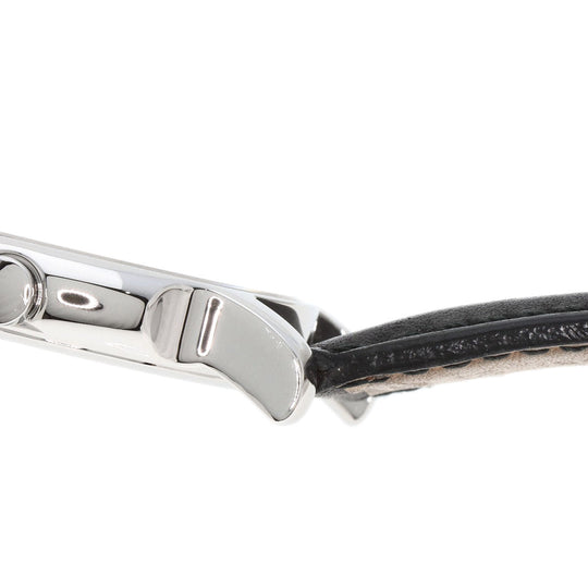BVLGARI Watches Quartz ST35 Stainless Steel, Leather Silver Solo tempo black dial mens Used Authentic