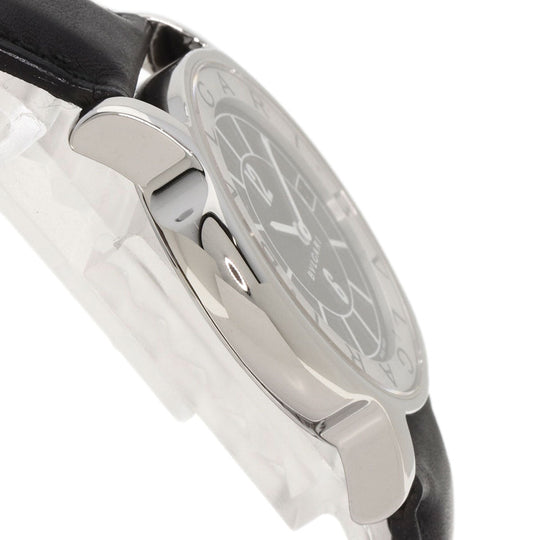 BVLGARI Watches Quartz ST35 Stainless Steel, Leather Silver Solo tempo black dial mens Used Authentic