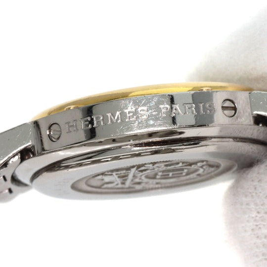 HERMES Watches Quartz CL4.220 Stainless Steel , SSxGP gold Clipper Ivory dial Women Used Authentic