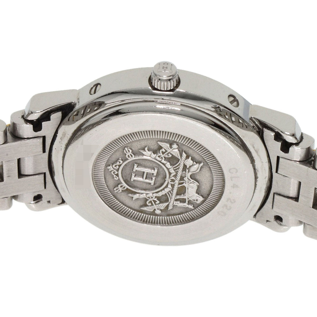 HERMES Watches Quartz CL4.220 Stainless Steel , SSxGP gold Clipper Ivory dial Women Used Authentic