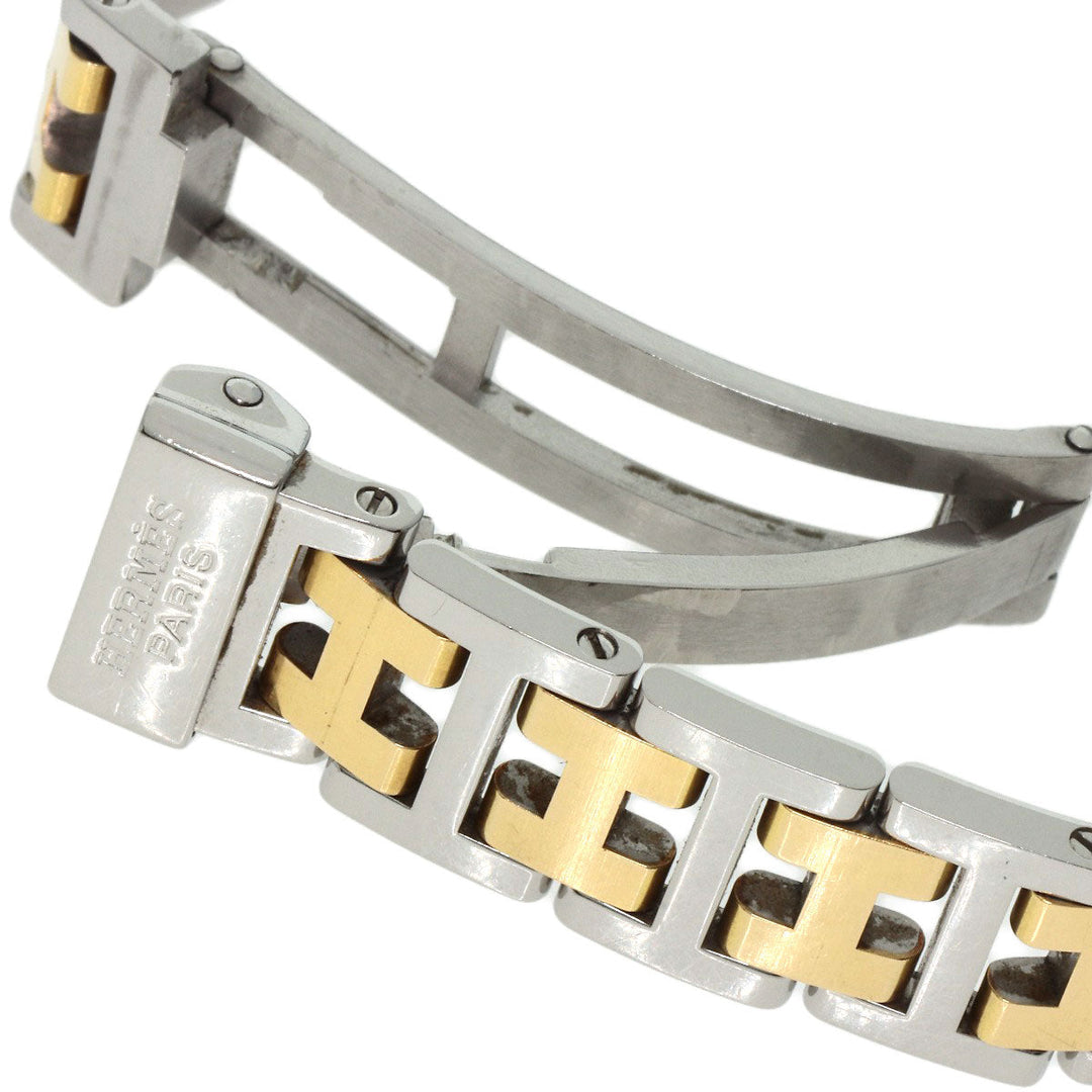HERMES Watches Quartz CL4.220 Stainless Steel , SSxGP gold Clipper Ivory dial Women Used Authentic