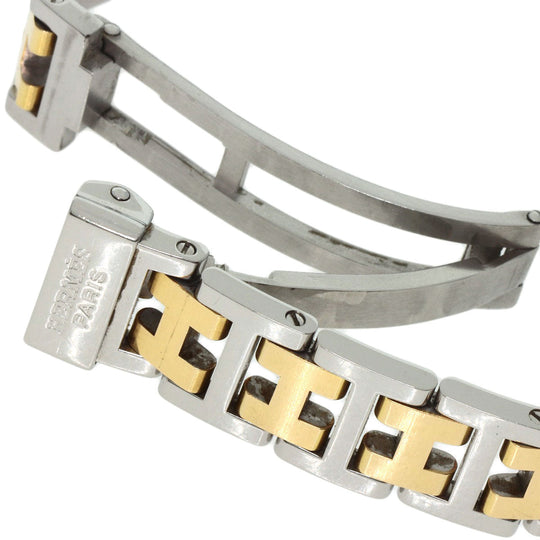 HERMES Watches Quartz CL4.220 Stainless Steel , SSxGP gold Clipper Ivory dial Women Used Authentic