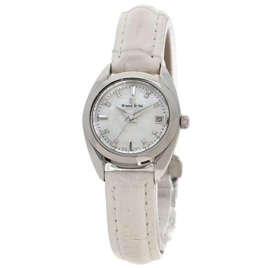 SEIKO Watches Quartz STGF087 4J52-0AC0 Stainless Steel, Leather Silver Grand Seiko Round Face Diamond White shell dial Women Used Authentic