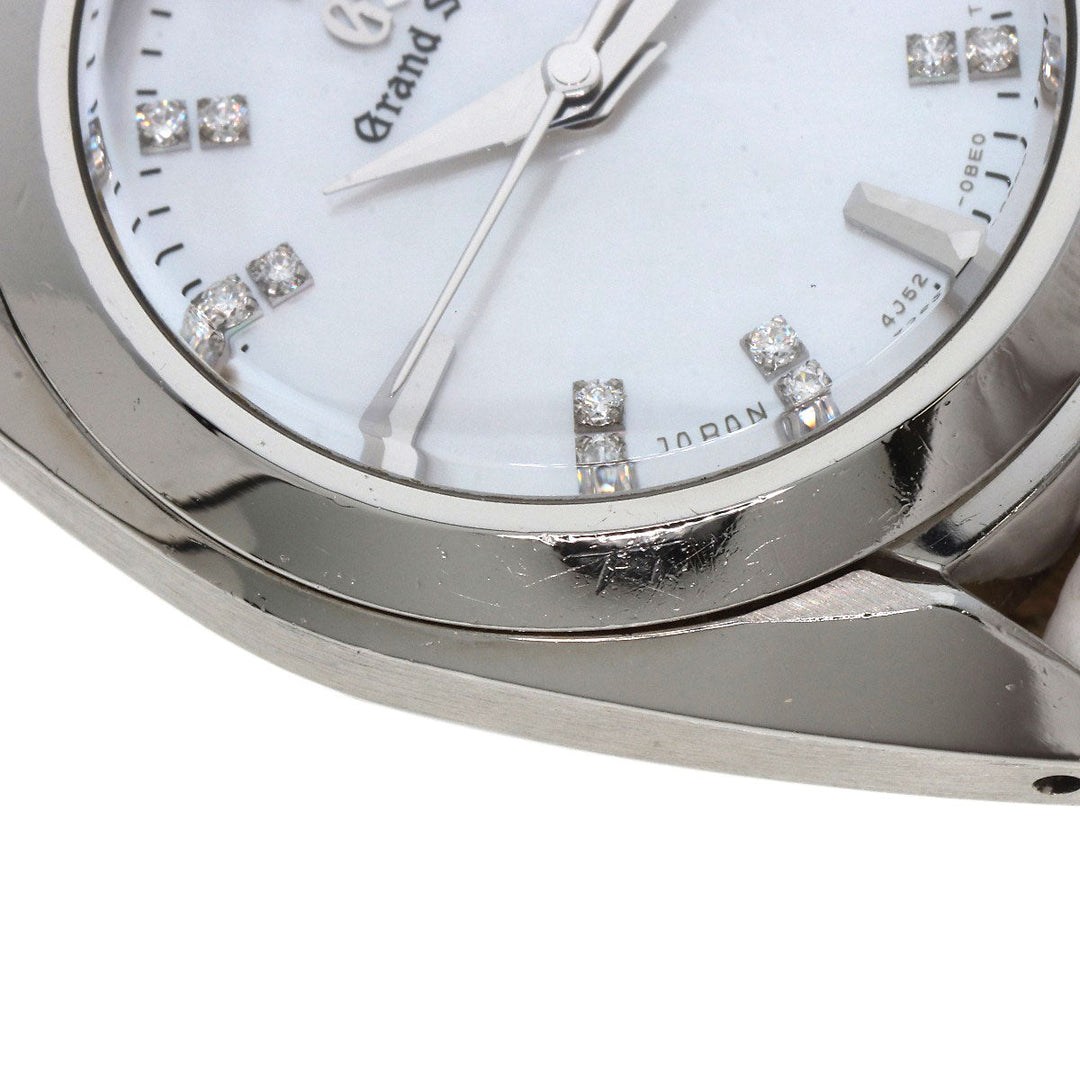 SEIKO Watches Quartz STGF087 4J52-0AC0 Stainless Steel, Leather Silver Grand Seiko Round Face Diamond White shell dial Women Used Authentic