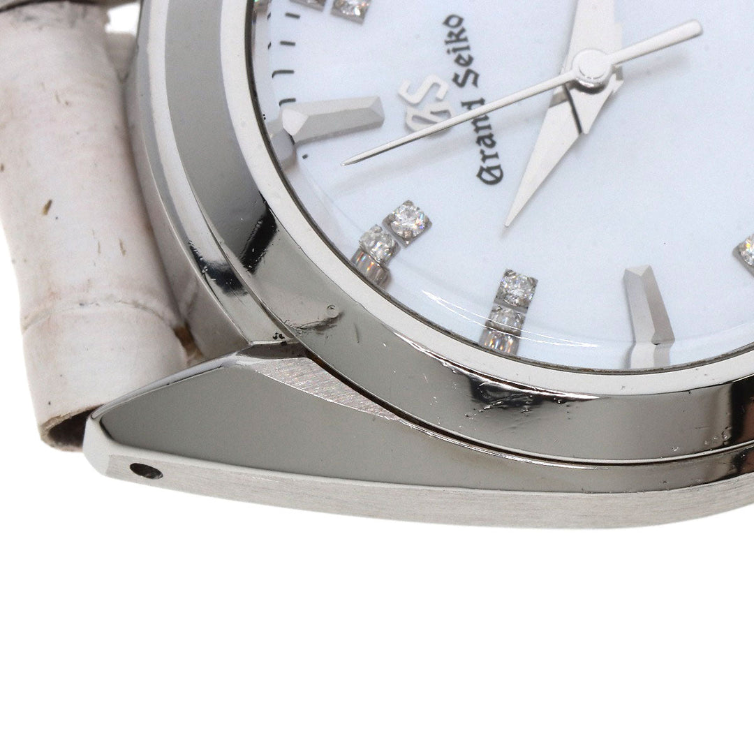 SEIKO Watches Quartz STGF087 4J52-0AC0 Stainless Steel, Leather Silver Grand Seiko Round Face Diamond White shell dial Women Used Authentic