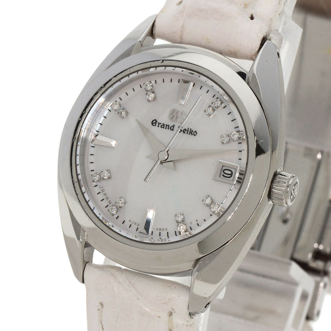 SEIKO Watches Quartz STGF087 4J52-0AC0 Stainless Steel, Leather Silver Grand Seiko Round Face Diamond White shell dial Women Used Authentic