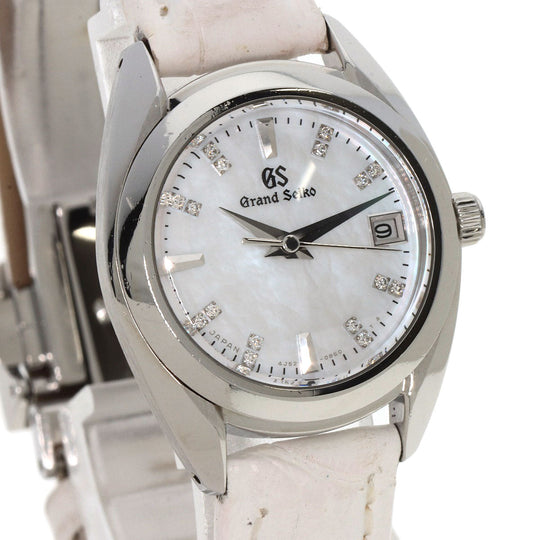 SEIKO Watches Quartz STGF087 4J52-0AC0 Stainless Steel, Leather Silver Grand Seiko Round Face Diamond White shell dial Women Used Authentic
