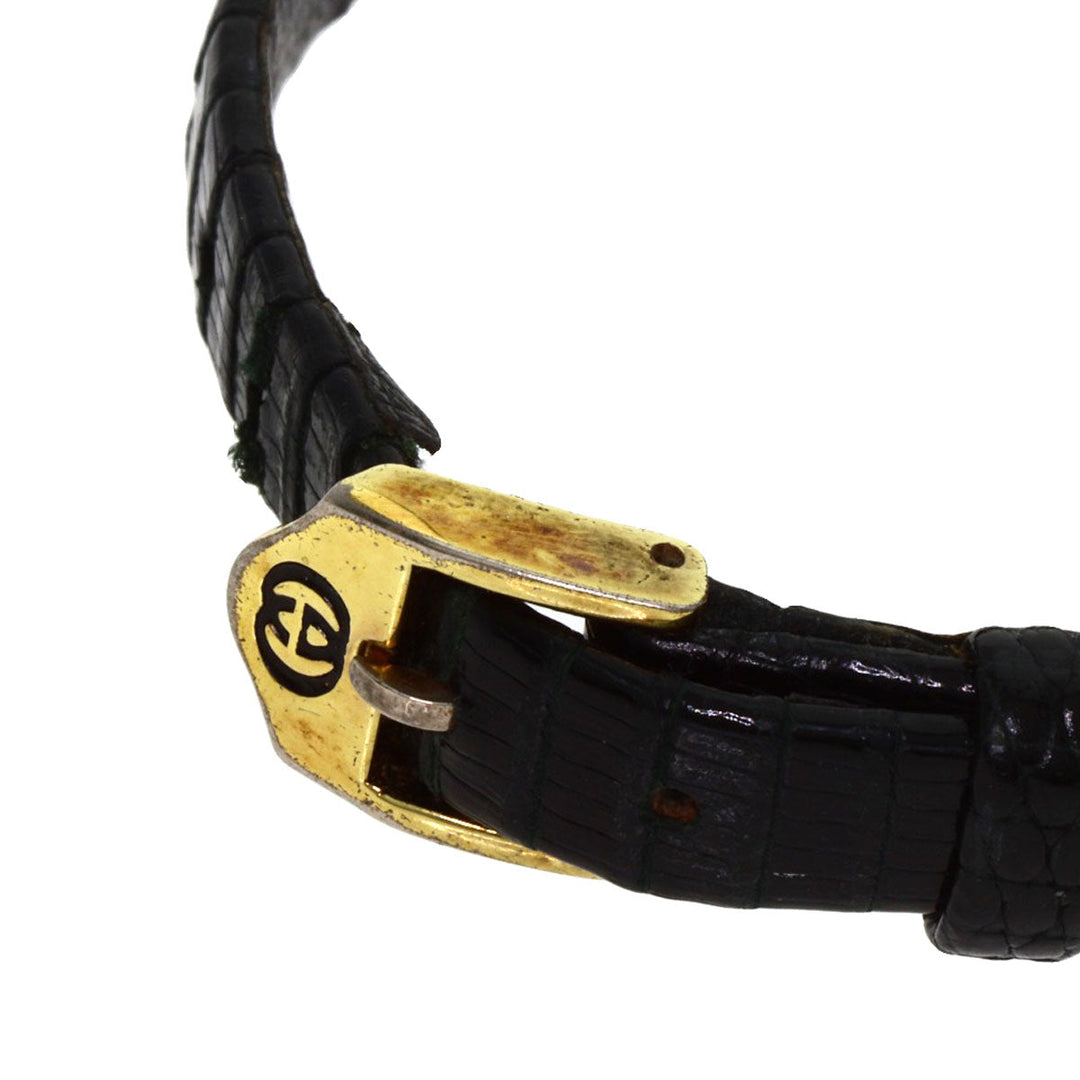 GUCCI Watches Quartz Gold Plated, Leather gold Sherry line gold dial Women Used Authentic