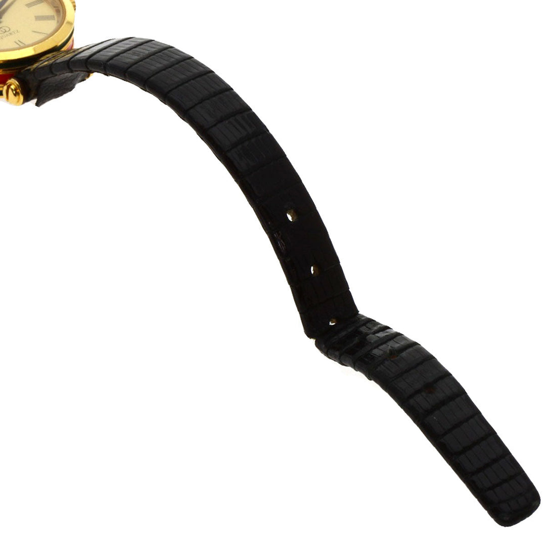 GUCCI Watches Quartz Gold Plated, Leather gold Sherry line gold dial Women Used Authentic