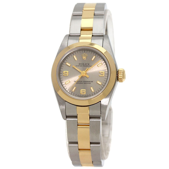 ROLEX Watches Mechanical Automatic 67183 Stainless Steel , SSxK18YG gold Oyster Perpetual 369 gray dial Women Used Authentic