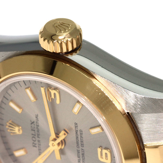 ROLEX Watches Mechanical Automatic 67183 Stainless Steel , SSxK18YG gold Oyster Perpetual 369 gray dial Women Used Authentic