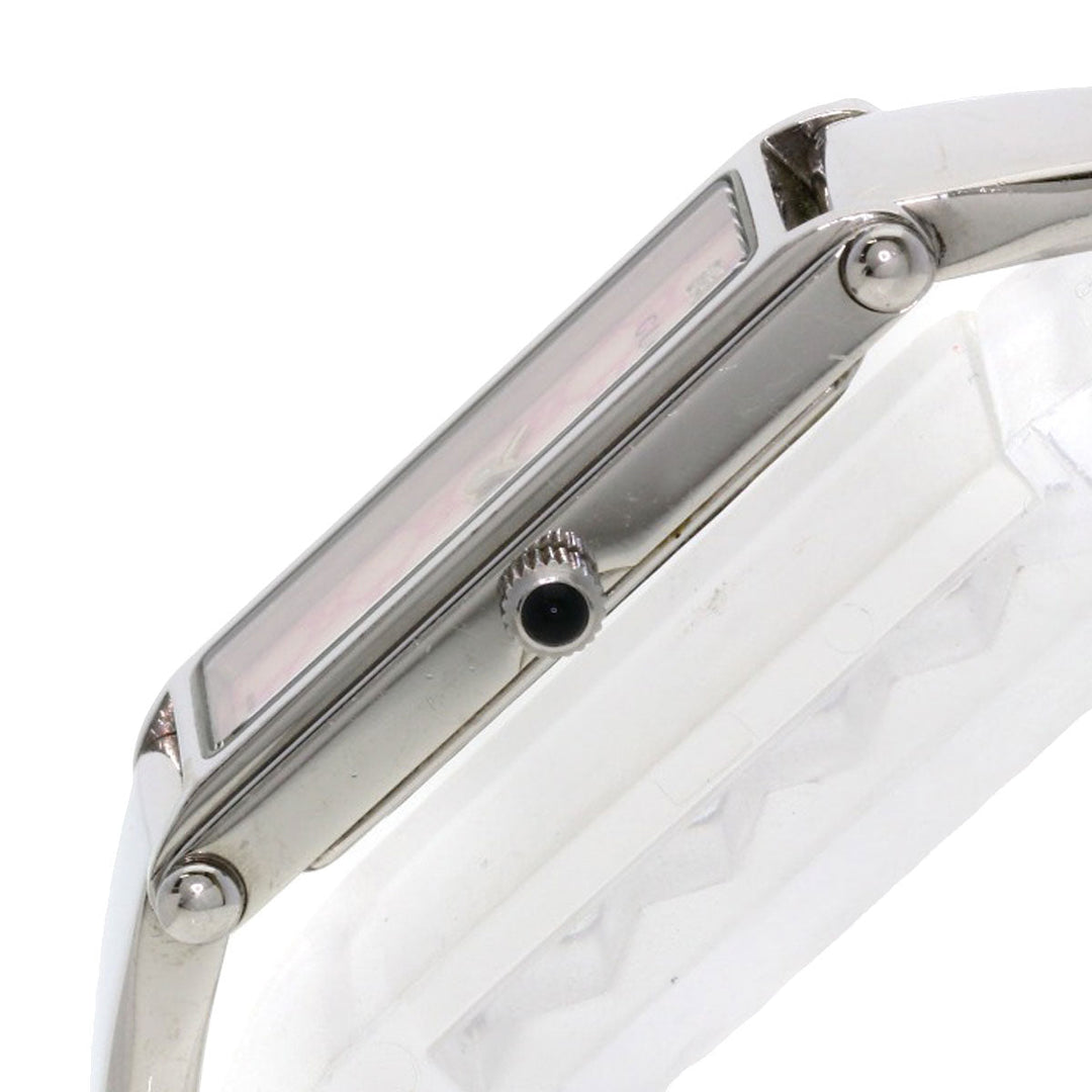 GUCCI Watches Quartz 1500L Stainless Steel , Stainless Steel Silver Square face Pink shell dial Women Used Authentic