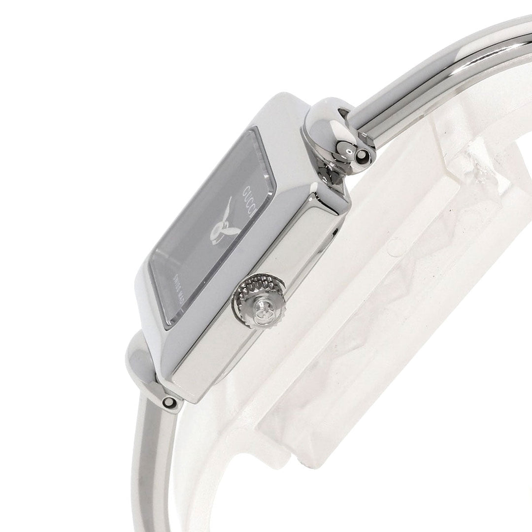 GUCCI Watches Quartz 1900L Stainless Steel , Stainless Steel Silver Square face black dial Women Used Authentic