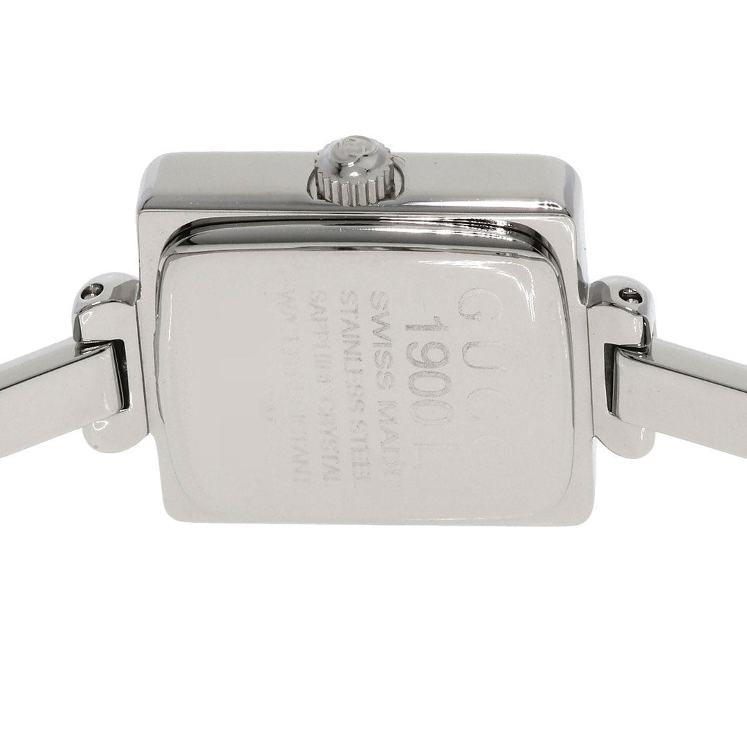 GUCCI Watches Quartz 1900L Stainless Steel , Stainless Steel Silver Square face black dial Women Used Authentic