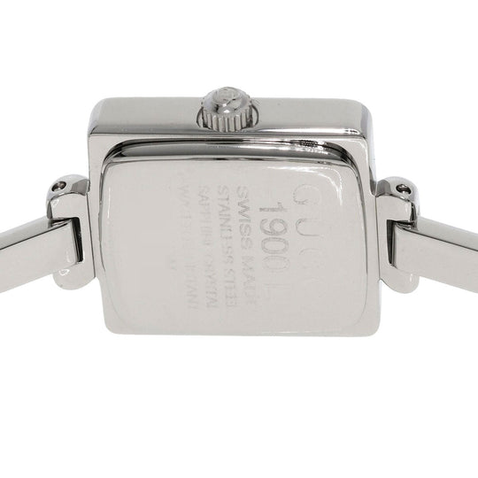 GUCCI Watches Quartz 1900L Stainless Steel , Stainless Steel Silver Square face black dial Women Used Authentic