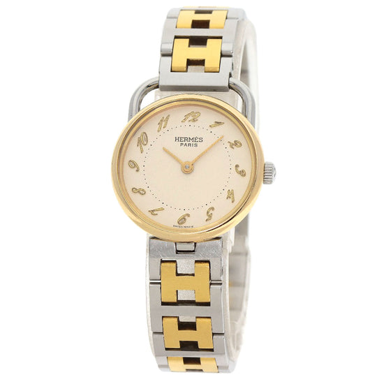 HERMES Watches Quartz Stainless Steel , SSxGP gold Arceau Ivory dial Women Used Authentic