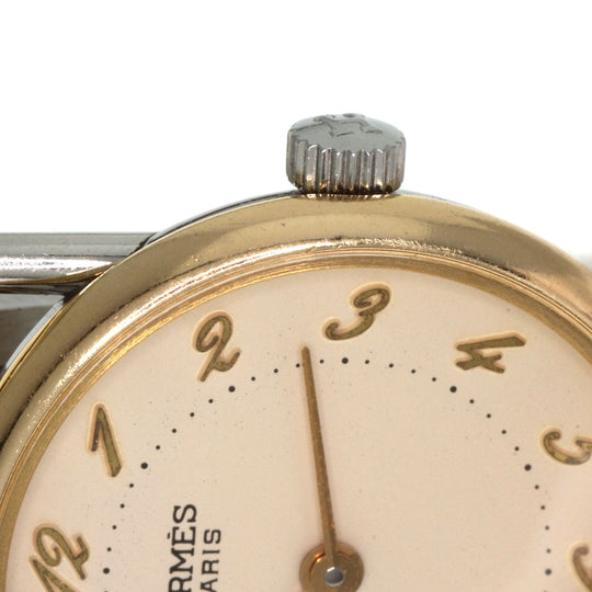 HERMES Watches Quartz Stainless Steel , SSxGP gold Arceau Ivory dial Women Used Authentic